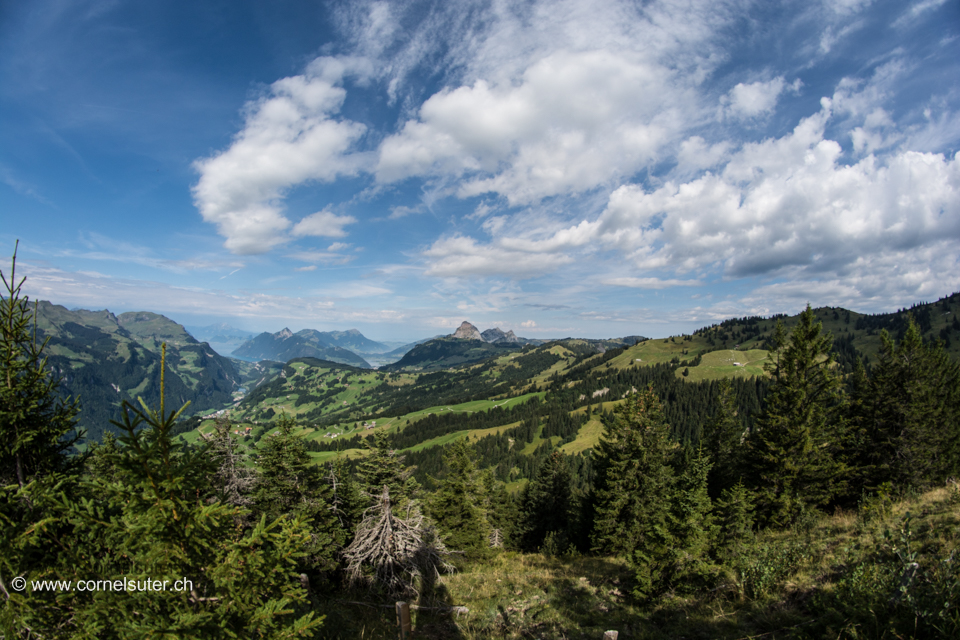 Angekommen auf dem Firstspitz 1624m, Sicht zu den Mythen, Rigi, Pilatus usw....