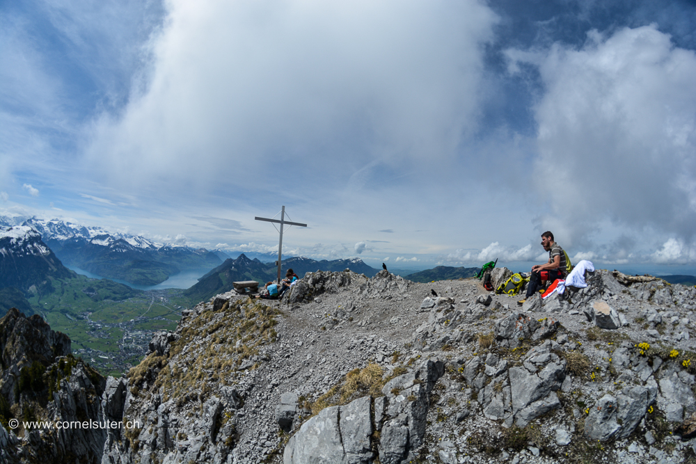 Gipfelkreuz auf dem Klein Mythen 1811m.