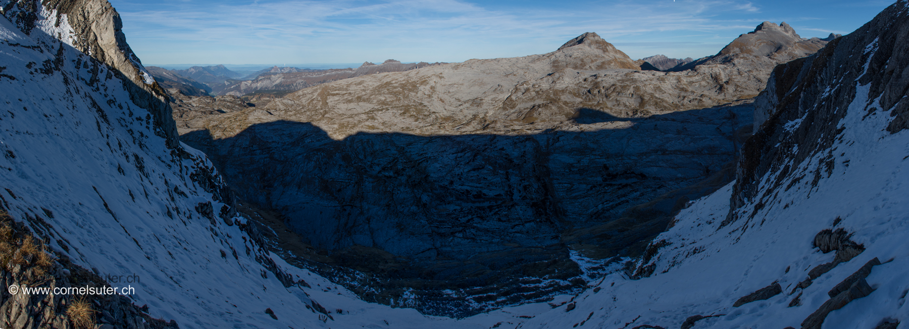 Oben angekommen bietet sich ein schönes Panorama, Richtung Norden.