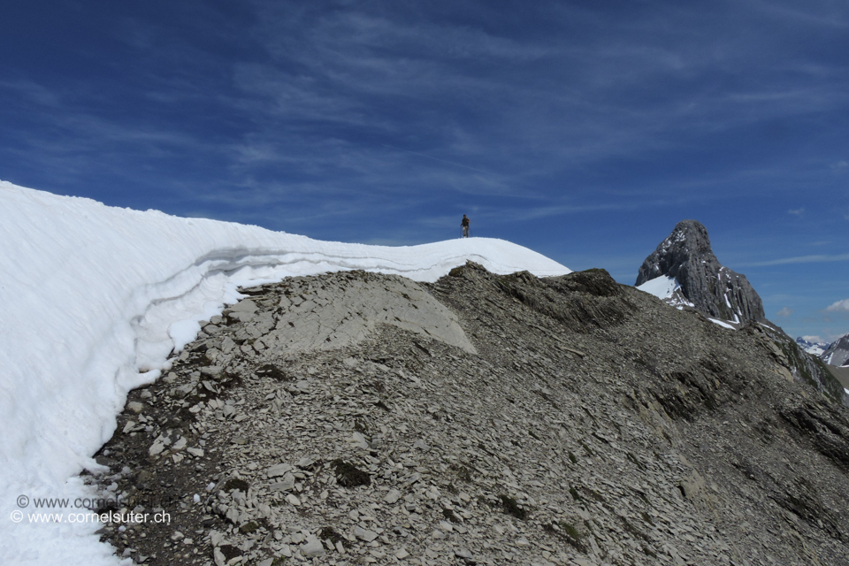 Letzte Sicht zurück zum Höch Turm 2666m, schön gsie.