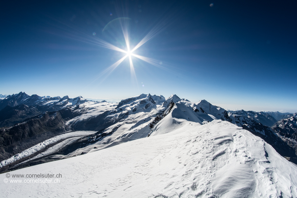 Sicht zum Monte Rosa usw....
