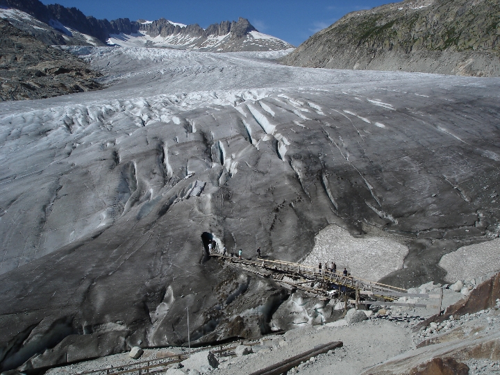 Der Rhonegletscher im 2007.