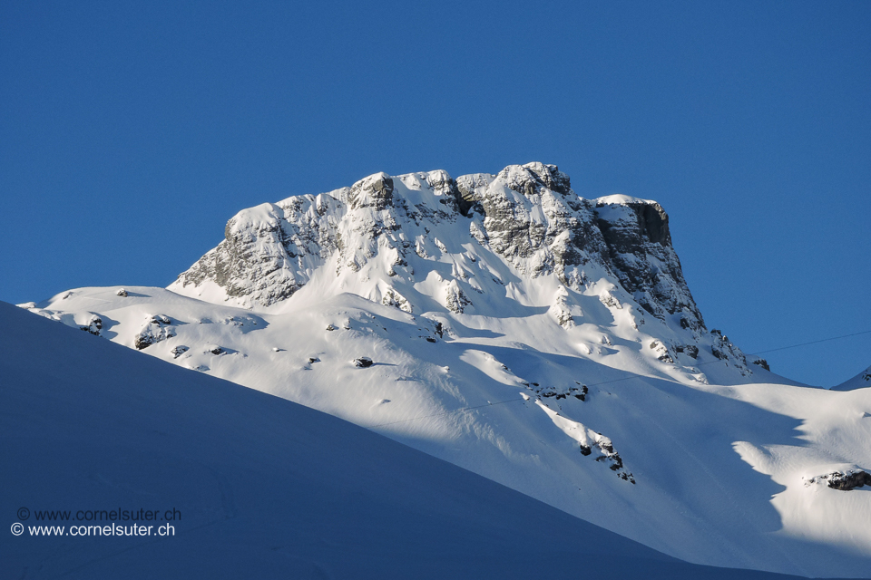 Oberhalb Ruosalplerwald Sicht zum Rau Stöckli 2290m