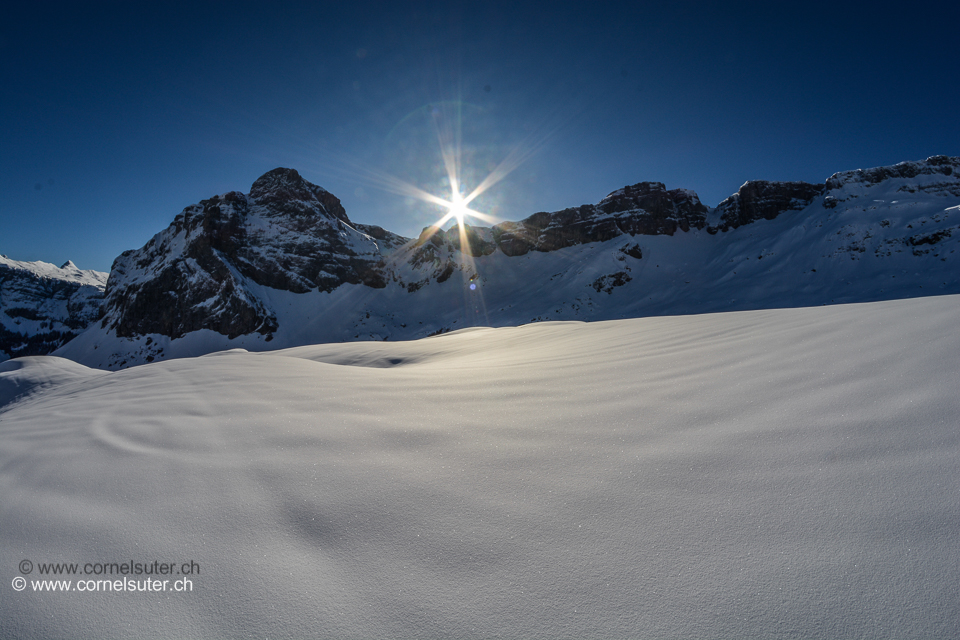 Die Sonne fast über dem Glatten.