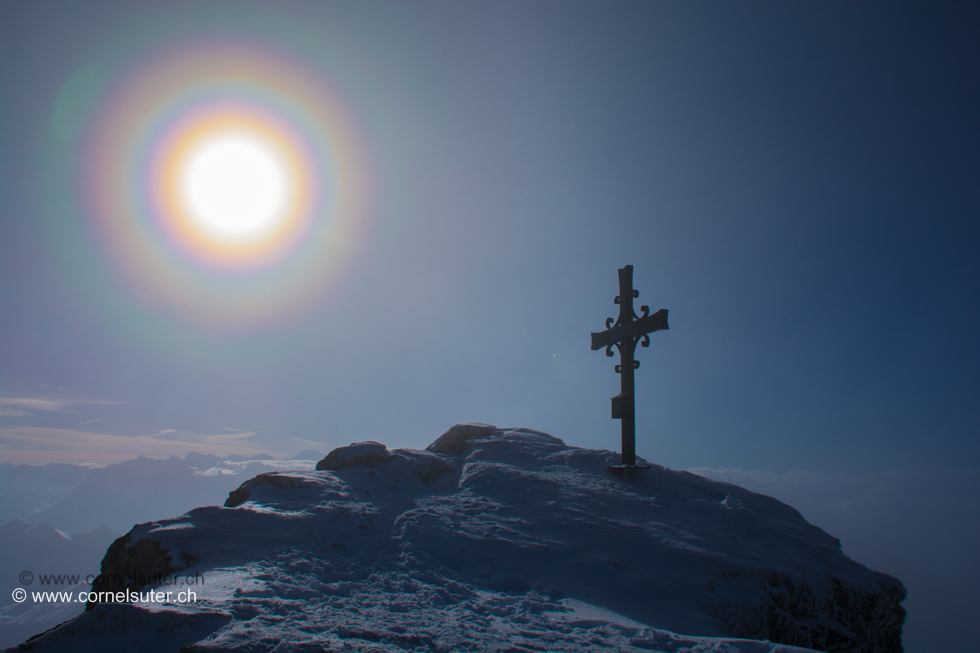 Halo Effekt auf Sommet des Diablerets 3210m.