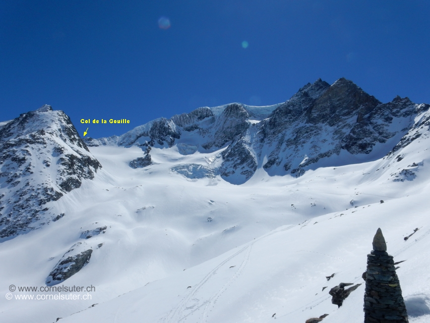 Von der Vélan Hütte ca die Route in Südlicher Richtung zum Glacier du Tseudet (Karte)