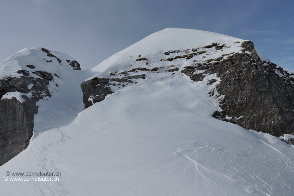 Durch das Couloir hinauf