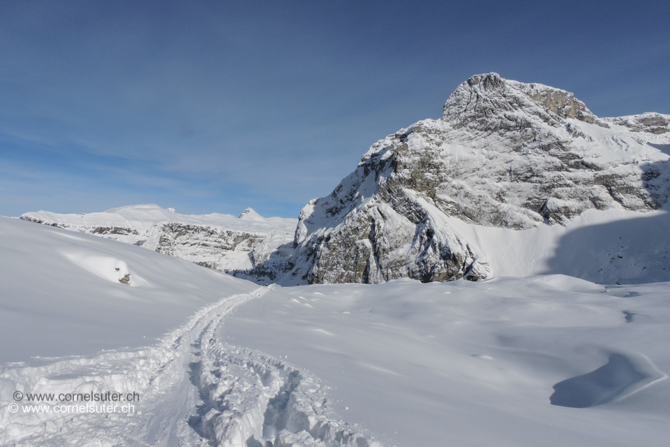 Bereits unten beim Ober Stafel 1747m, fast kein Wind.