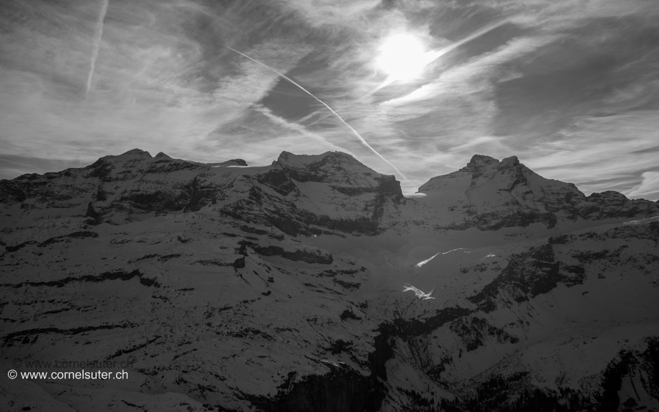 Sicht in das Klausengebiet, Clariden 3267m, Chammliberg 3215m, Schärhorn 3294m