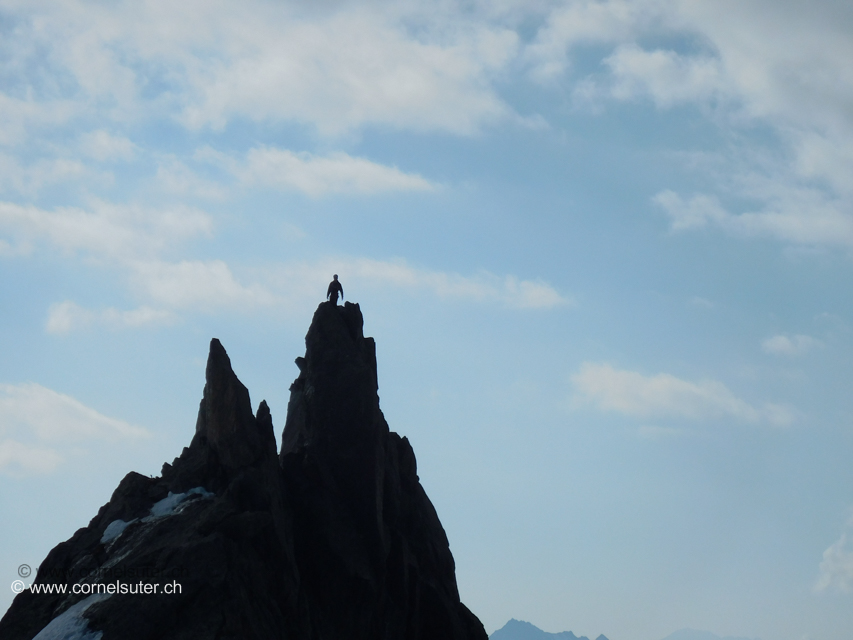 Jan auf dem Turm, Sicht vom Fünffingerstock Skigipfel. (Bild von Stefan)