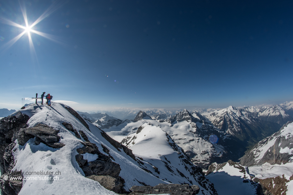 Aussicht 3, Schärhorn 3294m, Gross Düssi 326m, Maderanertal, Oberalpstock 3328m, Bristen 3073m.