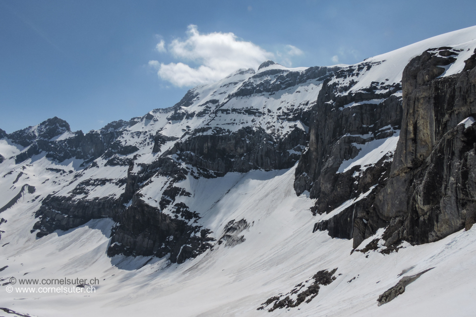 Sicht in die Clariden Nordwand (Klick Bericht lesen)