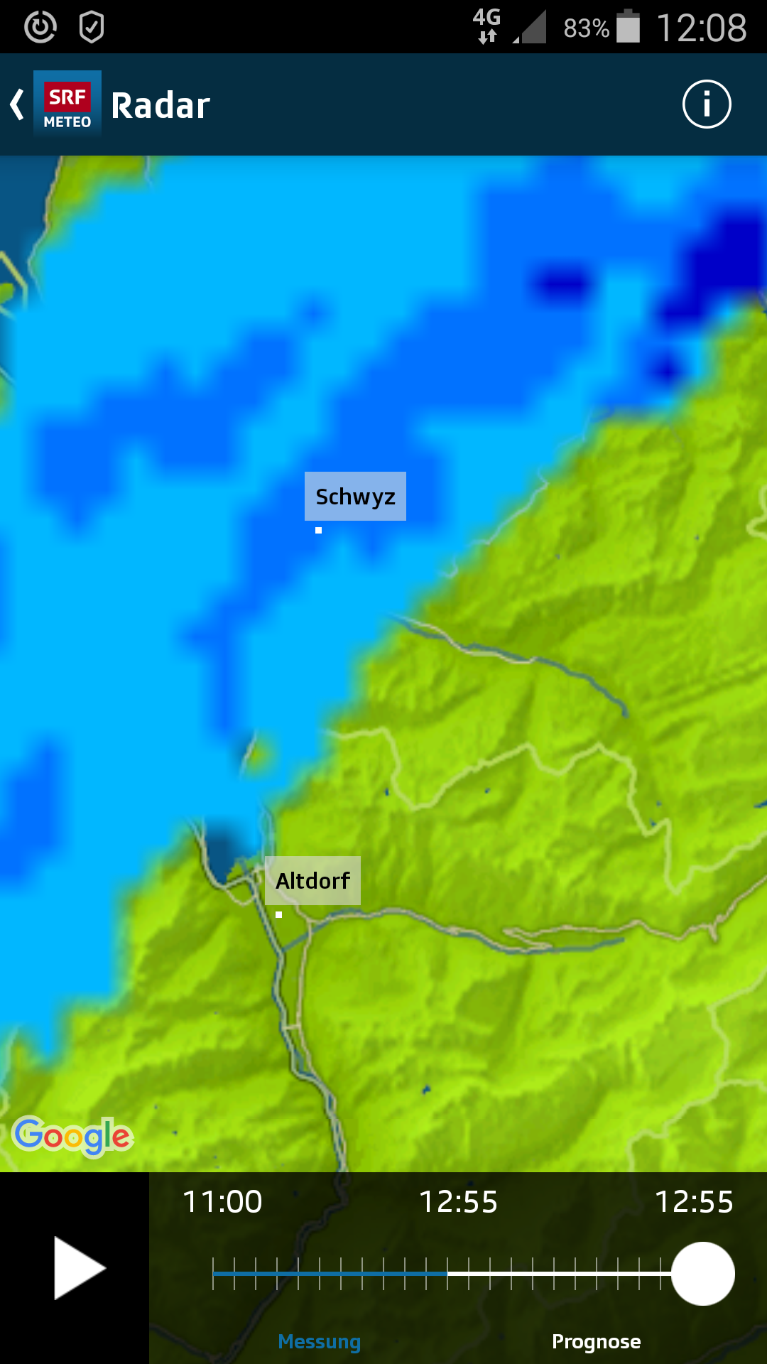 Regenradar zeigt an, dass mich bald der Regen einholen wird, wird nichts mit dem Vorderen Heuberighüttli.... also zügig nizi ha....