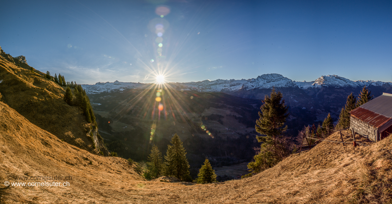 Aussicht bei den Heuberighüttli.