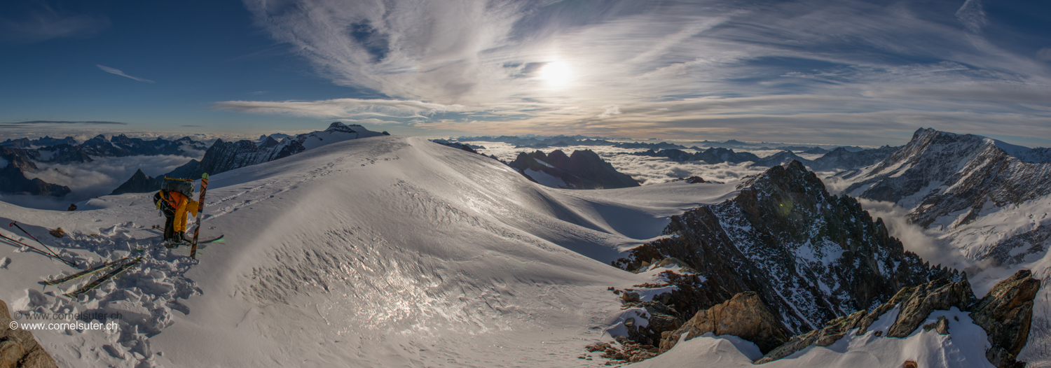 Auf dem Gwächtenhorn 3420m am 8.Oktober 2016, fast wie mitten im Winter