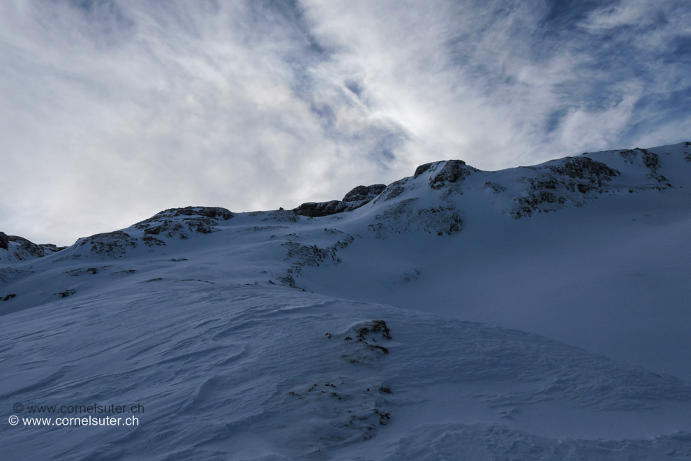 Bei Wasserböden 1754m, Aufstieg zum Wiss Nollen