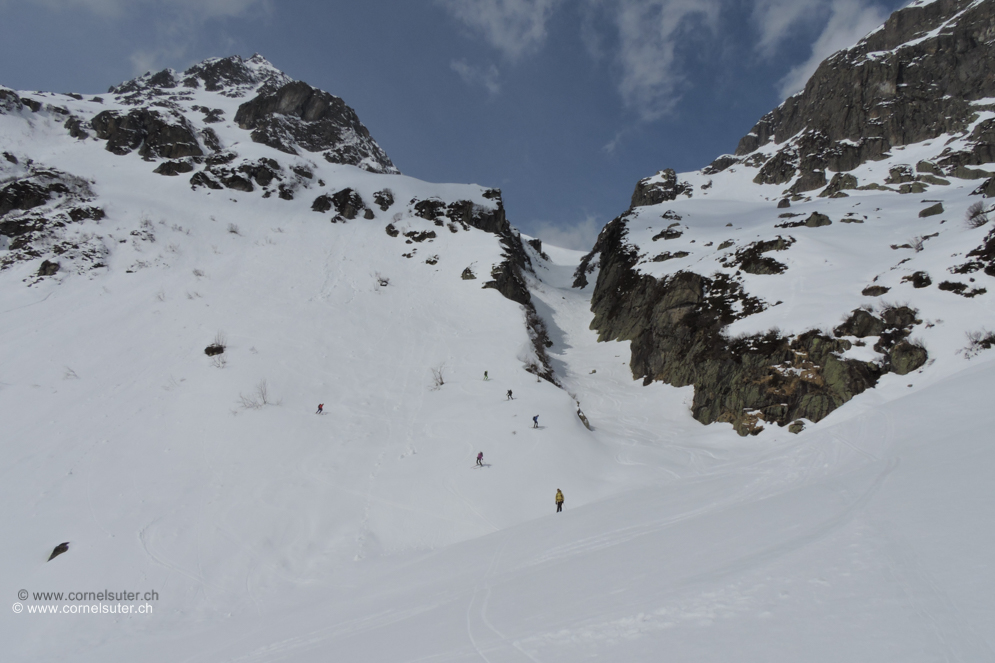Das Hohbergtal von unten, Abfahrt links davon.