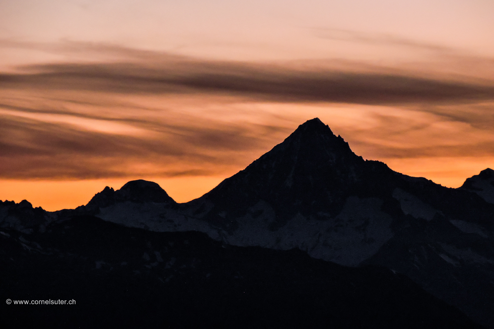 Morgenstimmung Sicht zum Bietschhorn 3934m (Klick Bericht lesen)