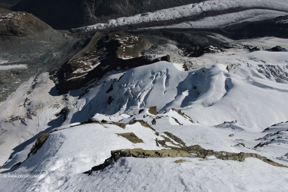 Fast in der Nordwand vom Breithorn 4164m.