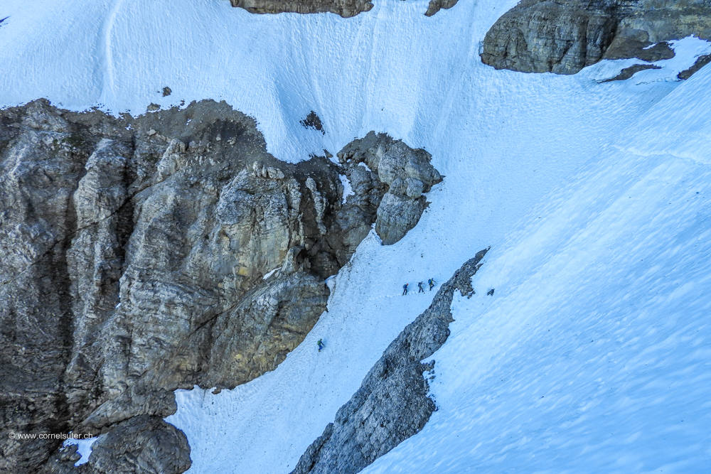 Im Band sicht zurück zum Couloir.