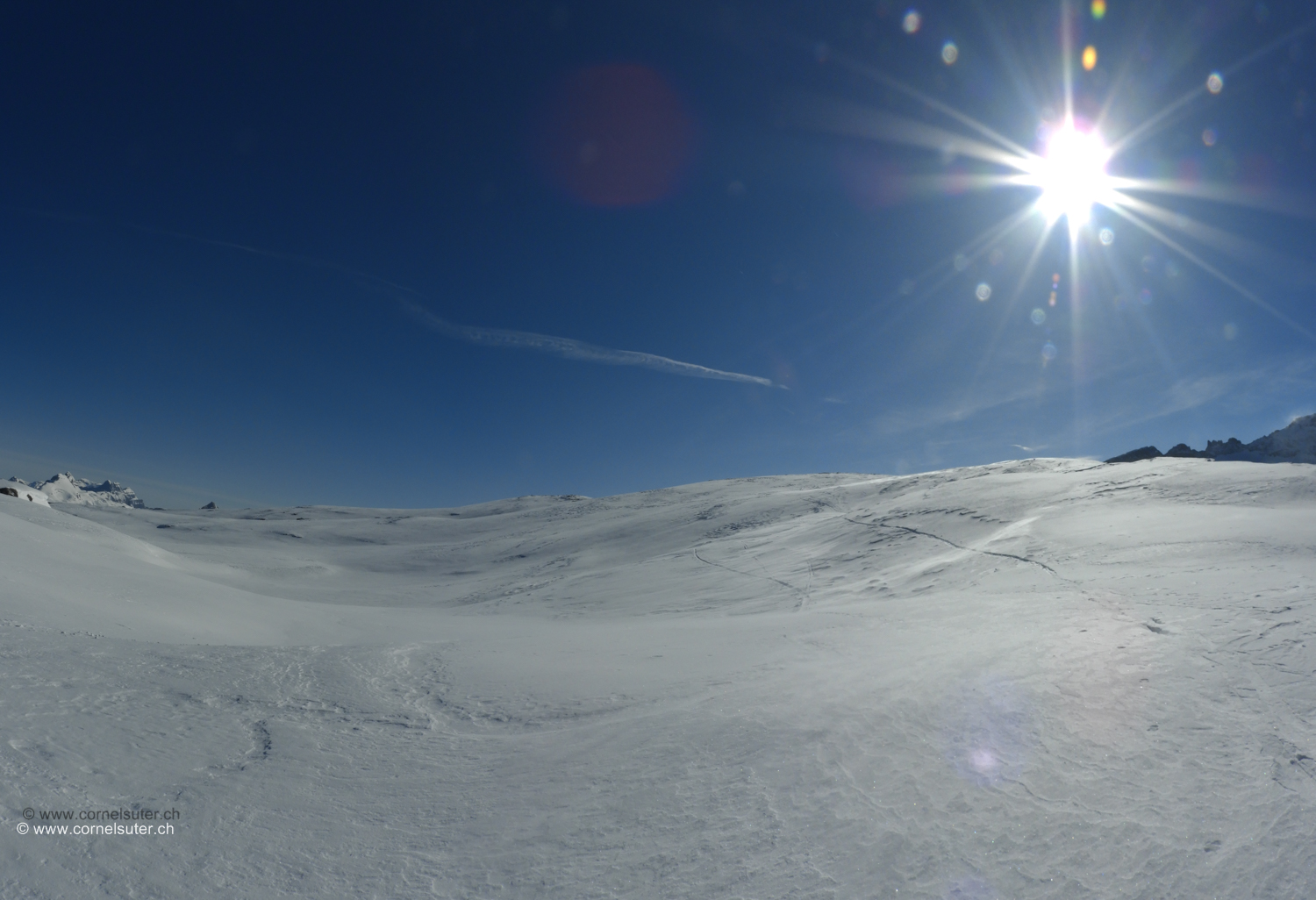 Auf der Glatten Fläche mit Sicht zum Gipfel.