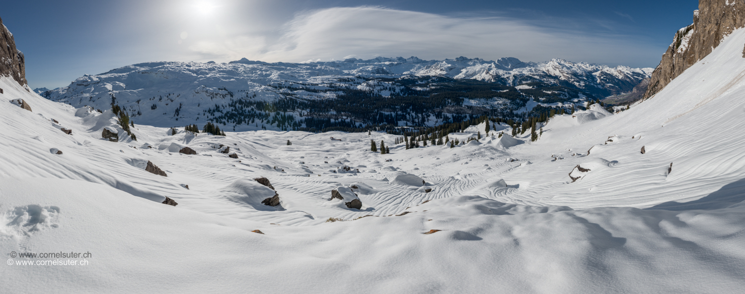 Pano Aussicht bei den Pragelchöpf...