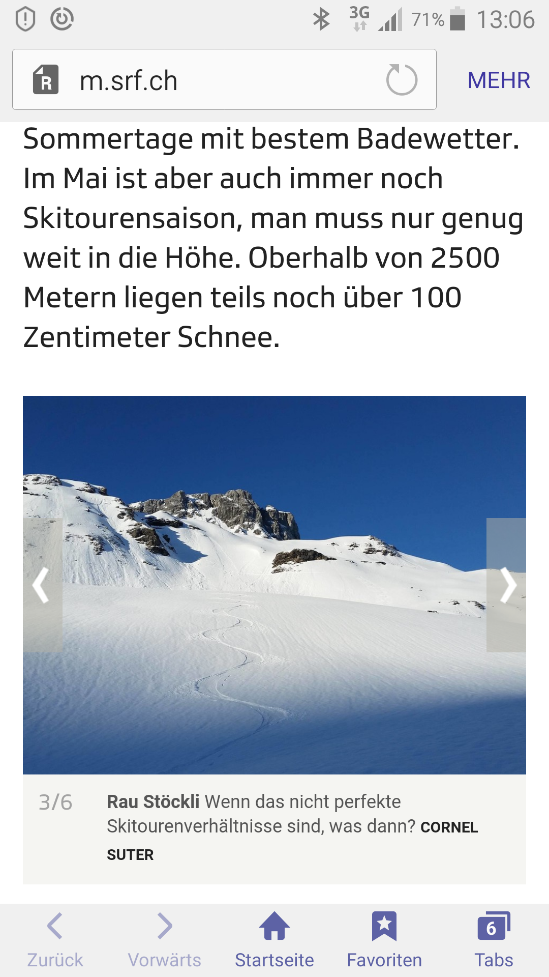Dieses Bild schaffte es in den Bericht von SRF Meteo.