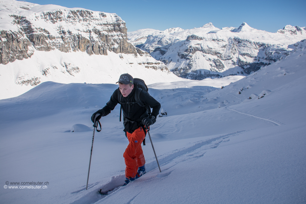 Severin auf seiner ersten Skitour.