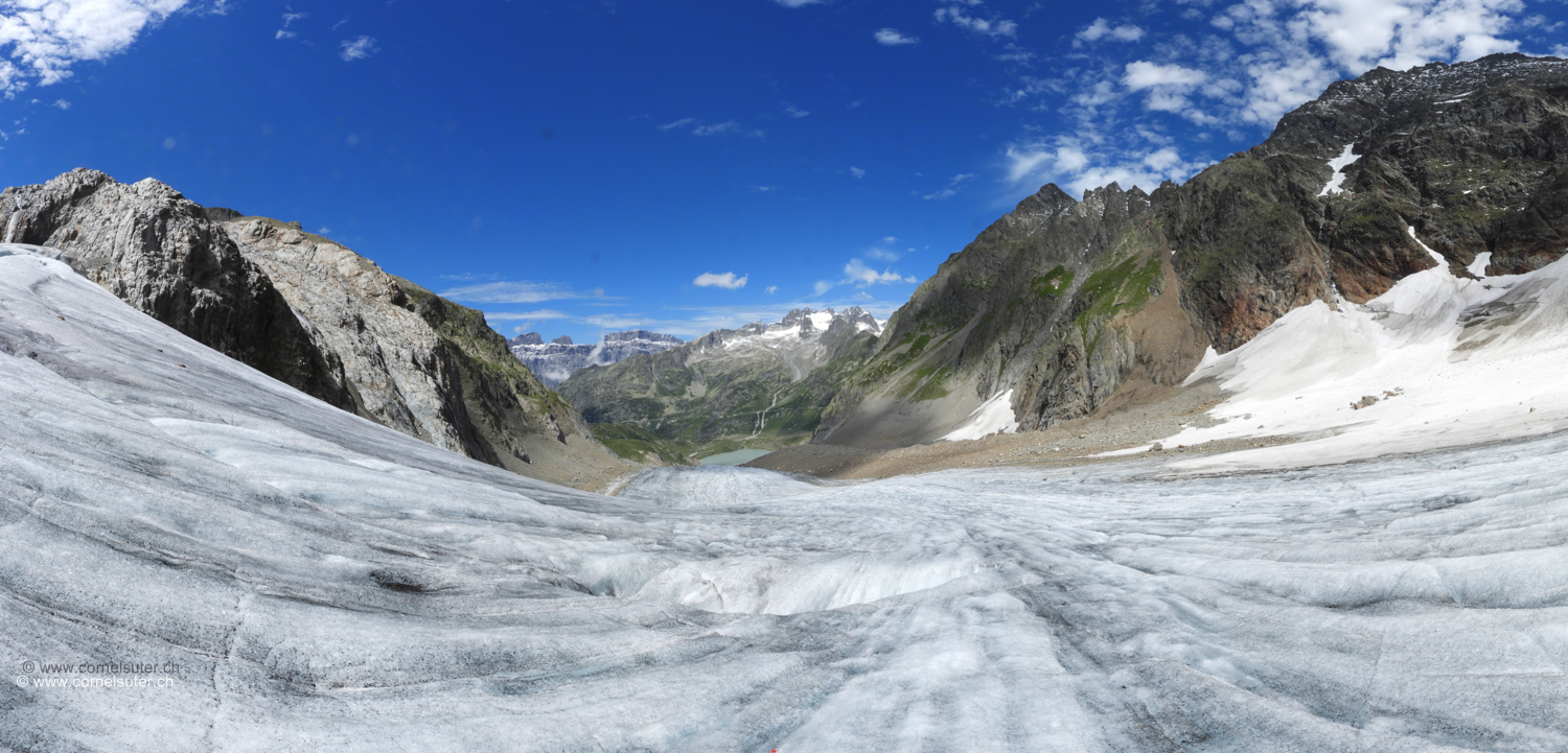 Abstieg auf dem Steigletscher.