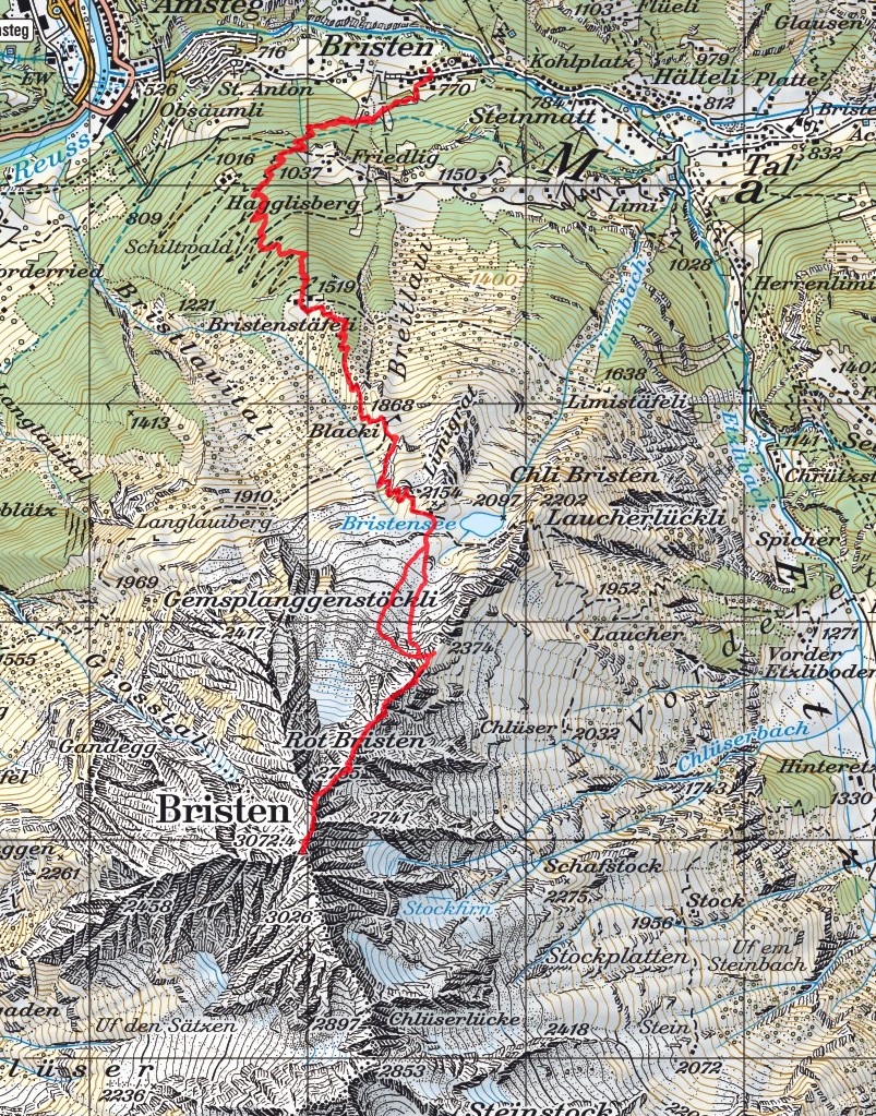 Diese Route wurde am Tourentag mit dem Satmap Active 20  aufgezeichnet und bezieht sich auf die damalige Situation (Wetter, Gelände, Gruppe etc.) 