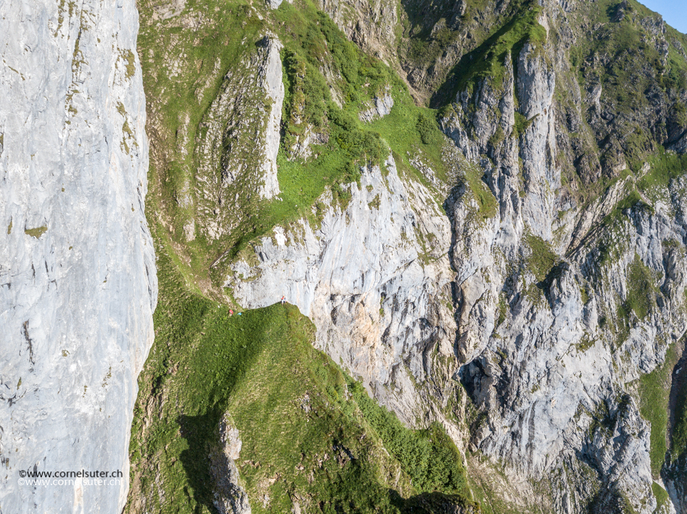 Gitschen Ostflanke, ein Teil der Route aus der Luft, wild, luftig, eindrücklich...