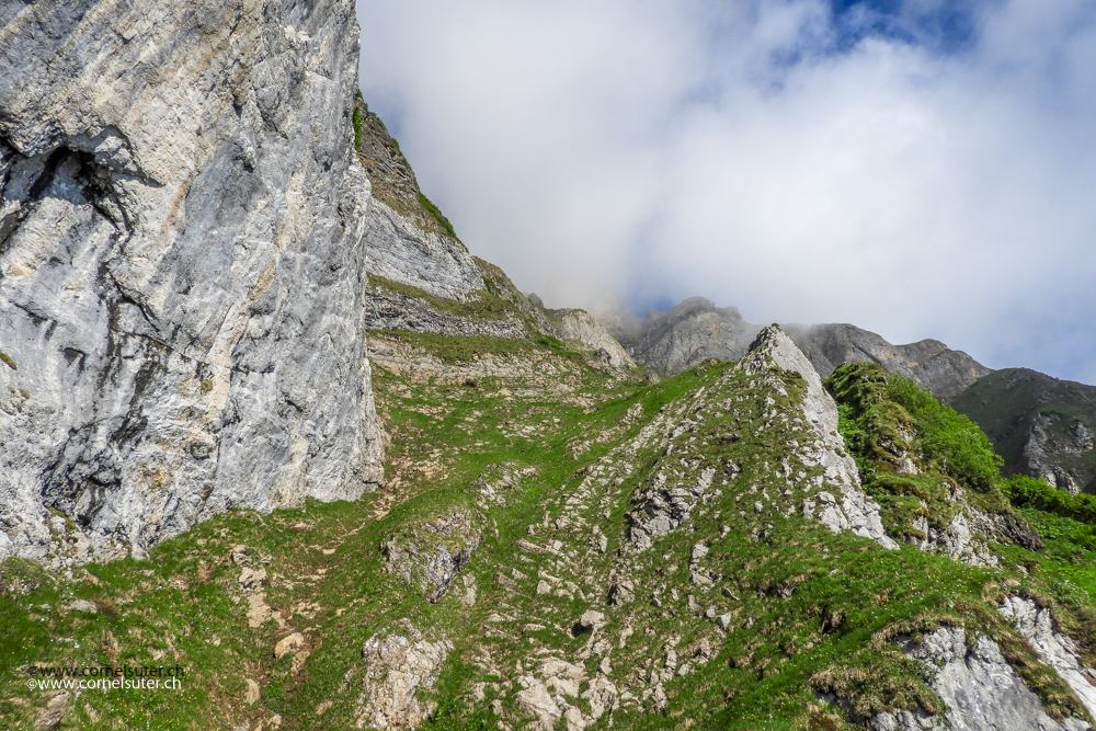 Weiter gehts der Felswand entlang....