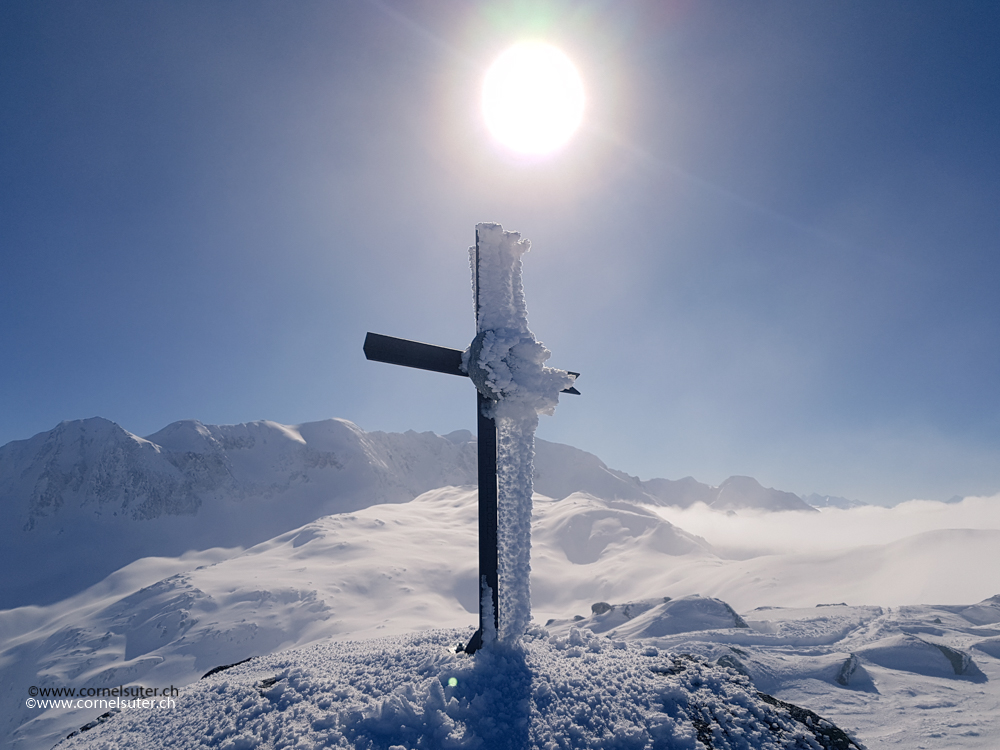 Ankunft auf dem Teltschehorn 2744m.