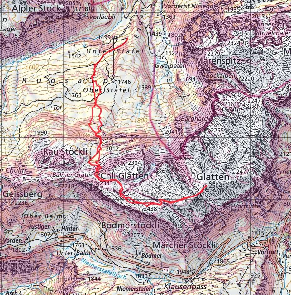 Diese Route wurde am Tourentag mit dem Satmap Active 20  aufgezeichnet