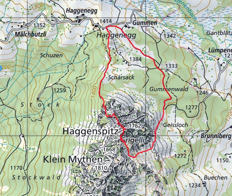 ca die Route auf den Haggenspitz