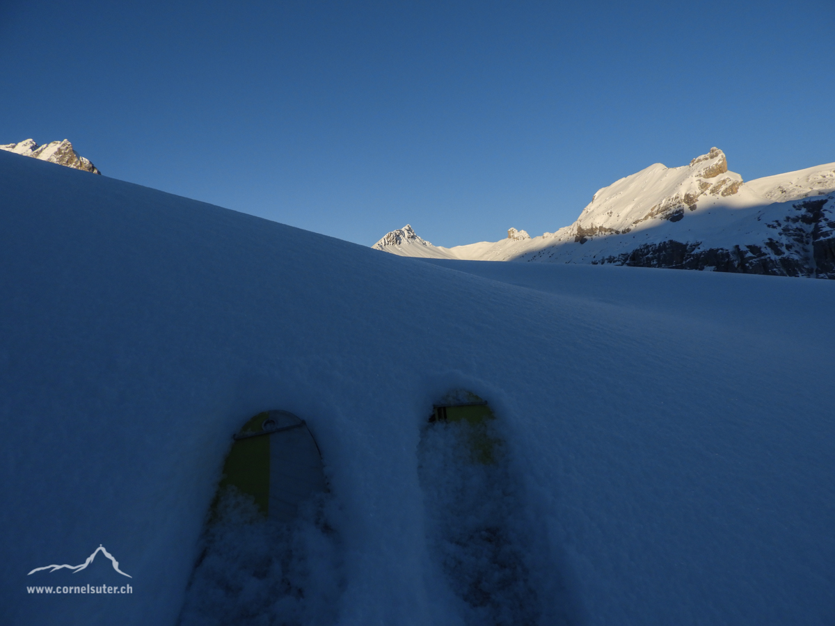 Skitouren Idylle, feiner schönen Pulverschnee.