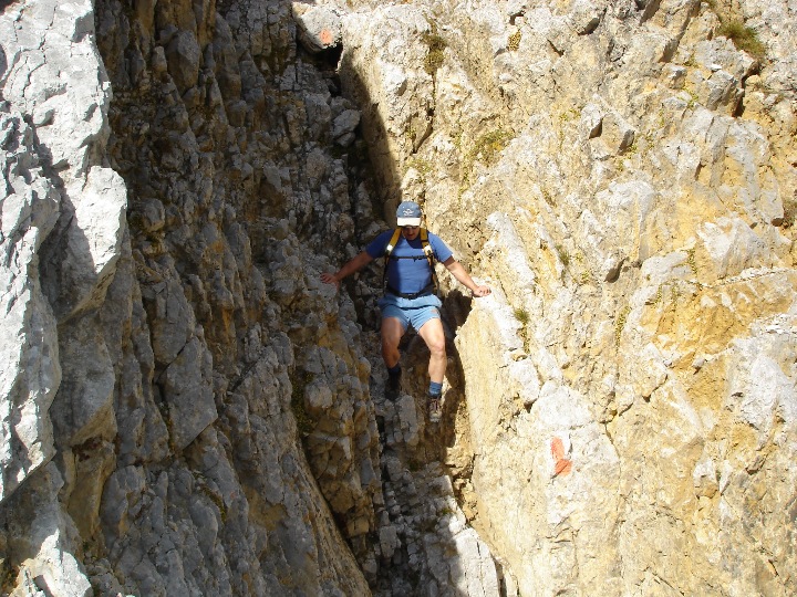 Roli am abstieg im Culoir.