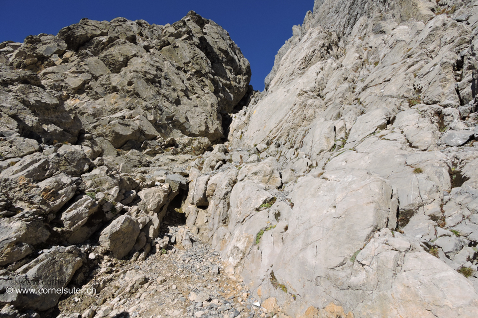 Anfangs Aufstieg Couloir ähnlich