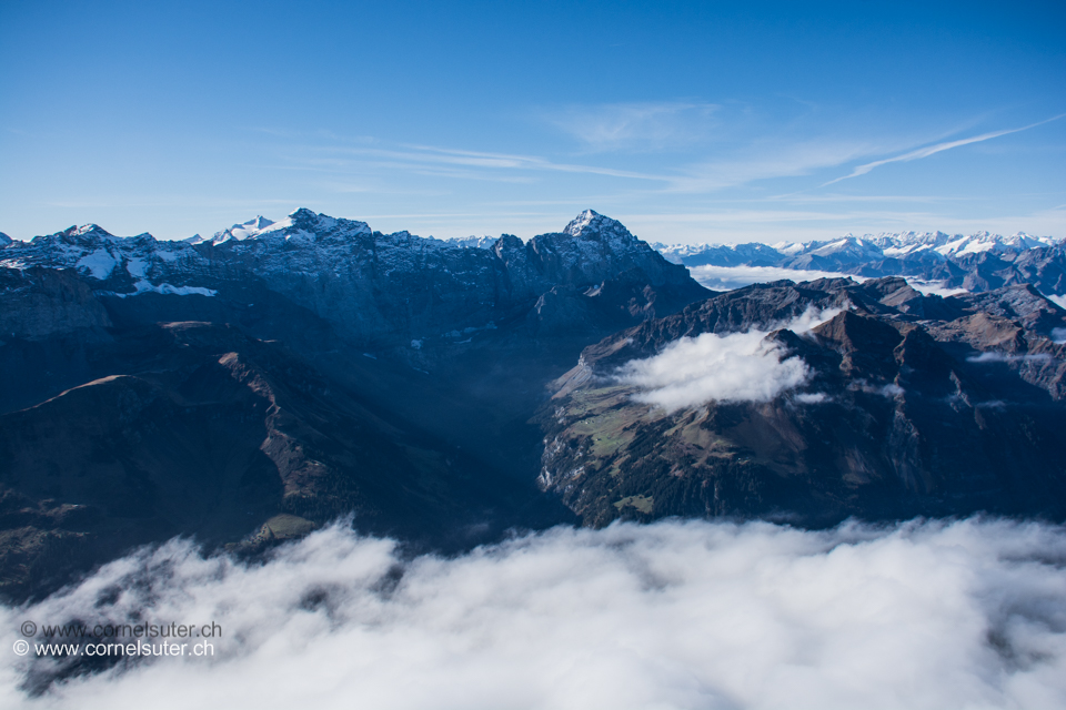 Sicht Richtung Gross Ruchen 3138m und Gross Windgällen 3187m.