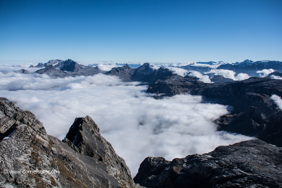 Teilweise war der Nebel so hoch dass sogar die Glattalp eingenebelt wurde.