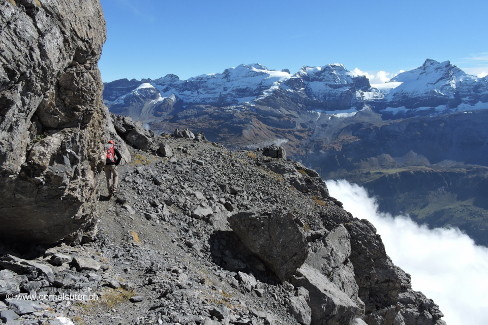 Nach 4 Stunden Aufenthalt auf dem Gipfel, abstieg auf der Aufstiegs Route.