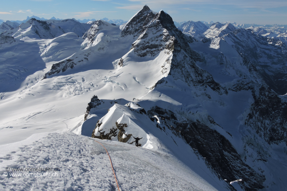 Sicht zurück, mit Eisschrauben gesichert
