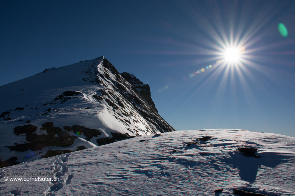 Kurz nach der Bergstation bereits am Aufstieg via West-Grat