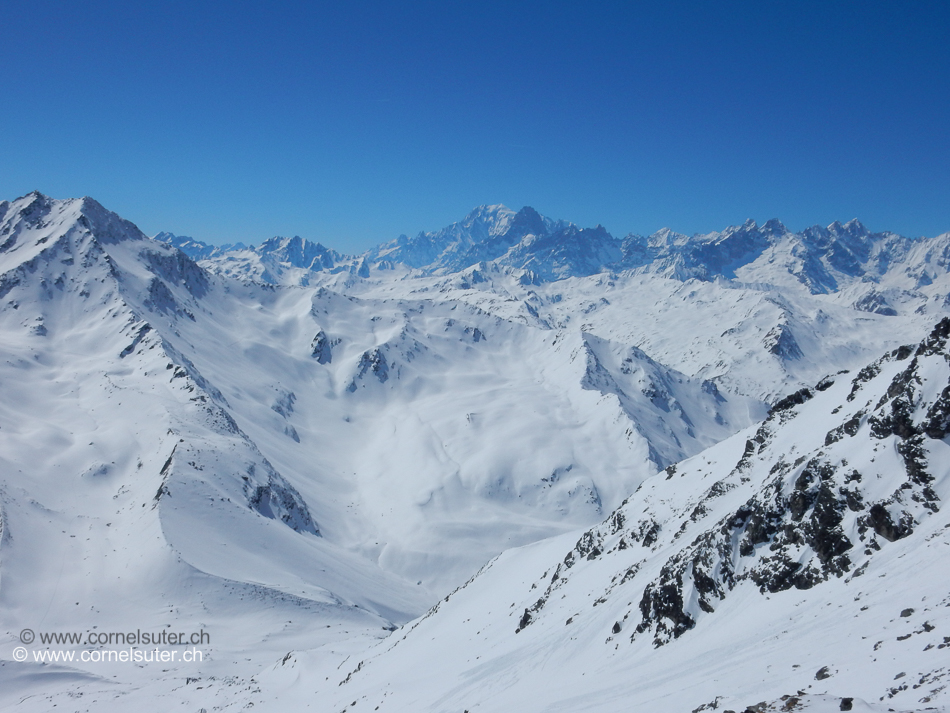 Sicht zum Mont Blanc 4808m.