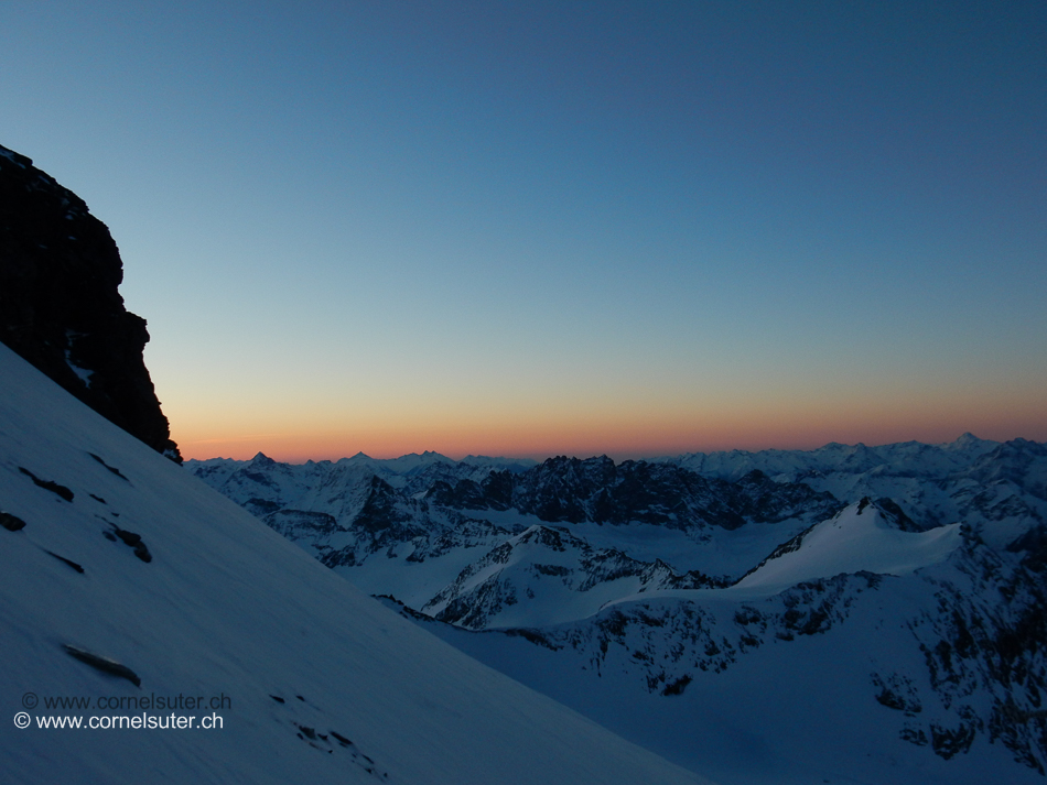 Morgenstimmung in der Südwand des Grand Combin..