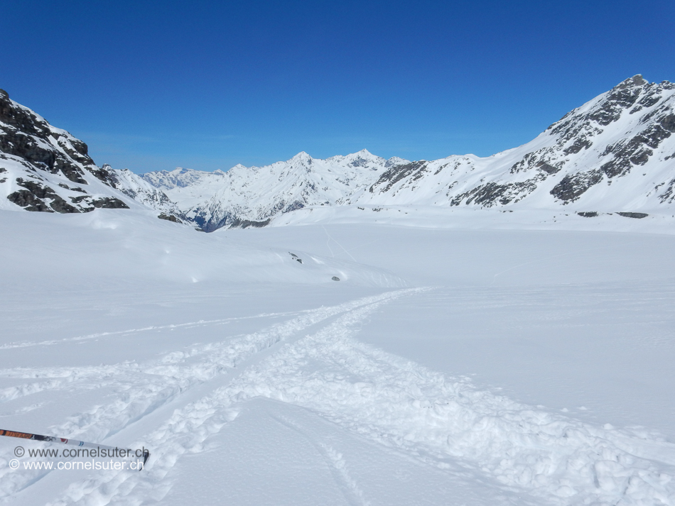 Abfahrt auf dem Glacier de Corbassière