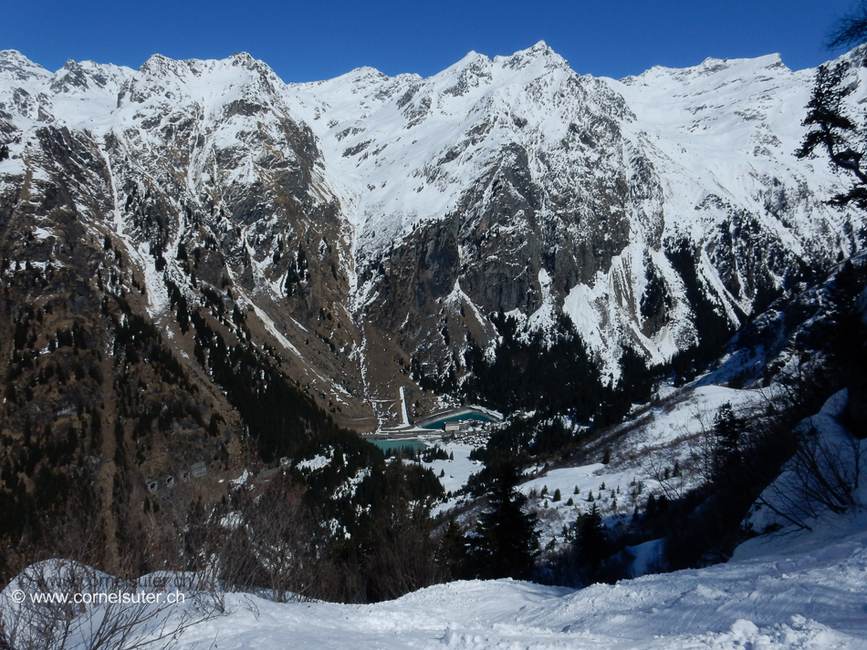 Abfahrt bis nach Fionnay 1491m.