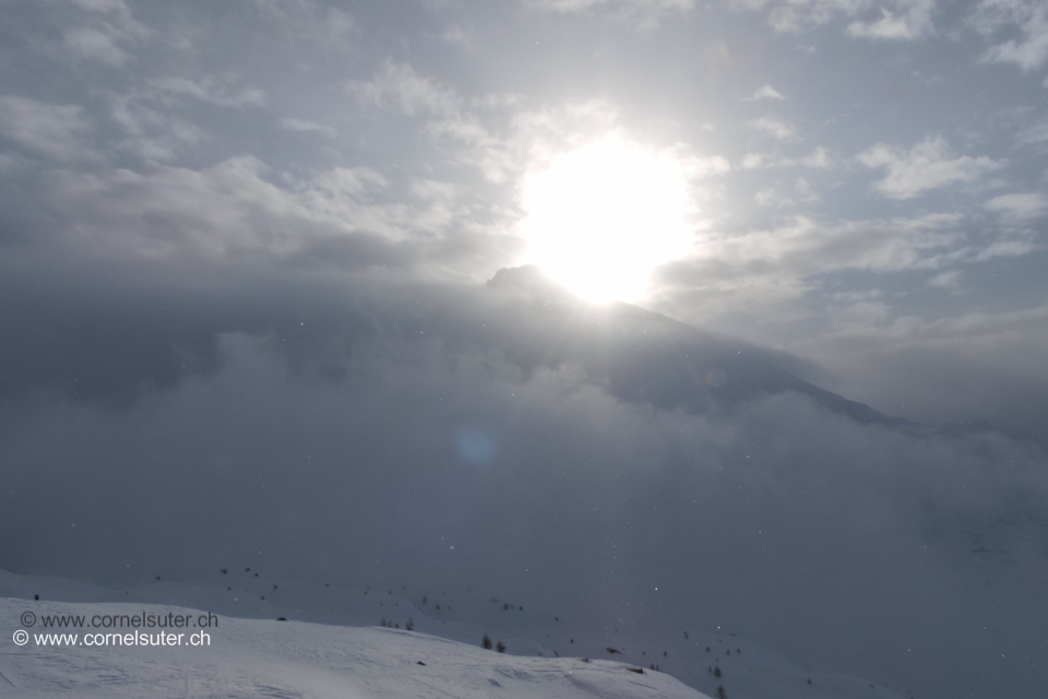 Das Hübschhorn zeigt sich ein wenig, sehr hübsch....