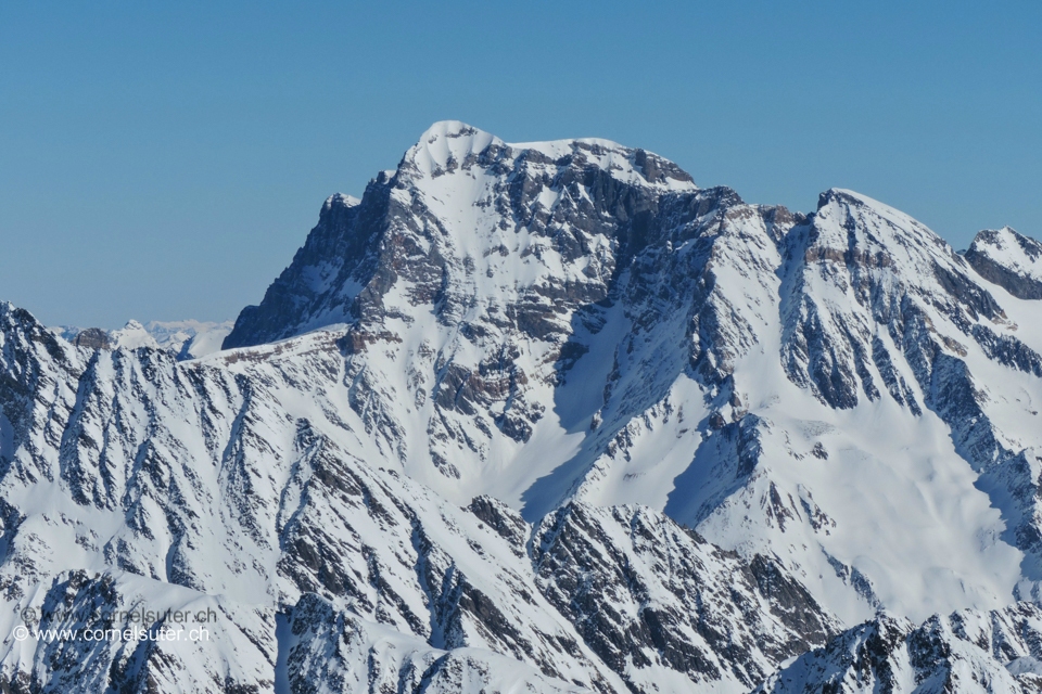 Tödi 3614m Sicht zur Südwestwand (klick Bilder Tödi Tour)