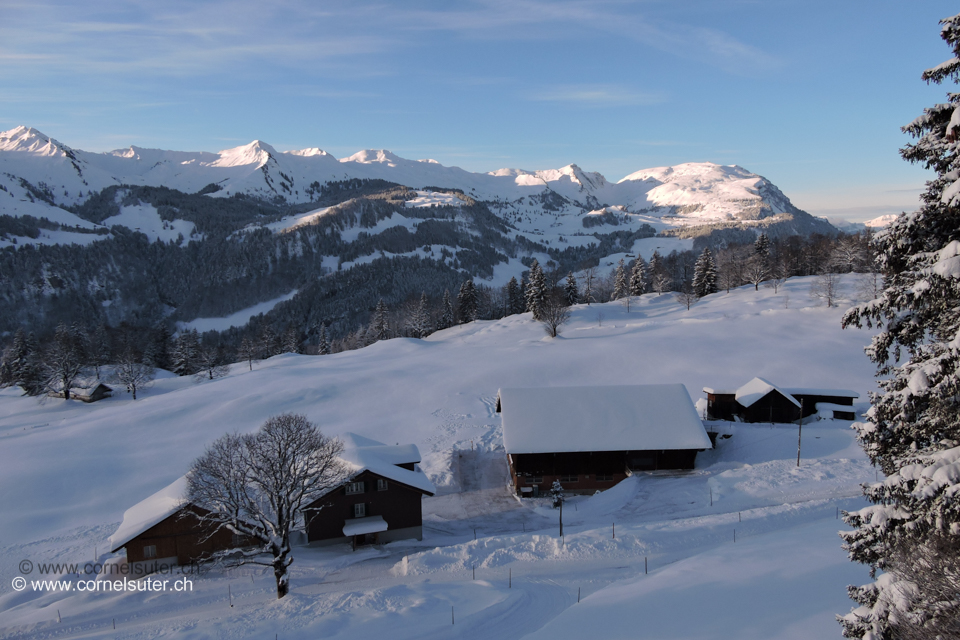 Sicht zu den Stoosalpen (Bilder Skitour Stoos-Safari)